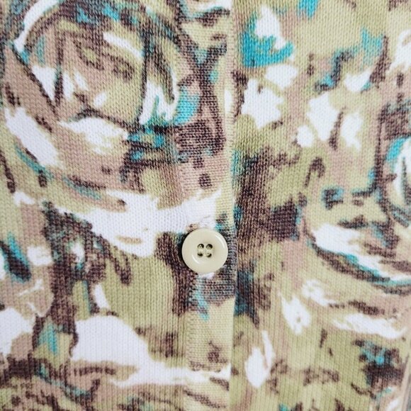 Christopher & Banks Sweater Cardigan XL Green Brown Wood Bead Embellished NEW - Picture 10 of 12